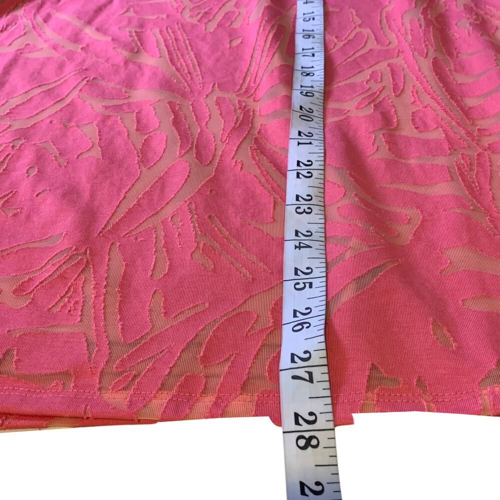 Chico's Top NWT Women's Size 4 (2X) Citrus Pink Burnout Tunic 3/4 Sleeve V-Neck - Picture 6 of 6